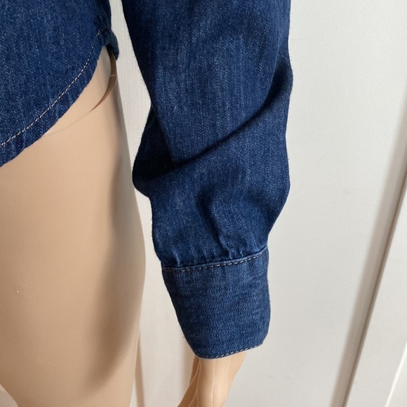 Mavi Gold - Women's Long Sleeve Denim Shirt with Snap Button Closure - Picture 5 of 14